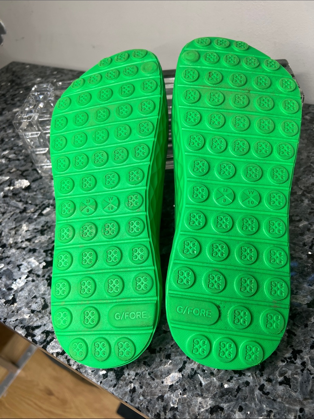 G/FORE G/Slide W10/M8 Street Shoes Bright Green Ruber Slides Sandals - Picture 5 of 6